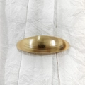 Polished bright gold oval hair clip with elegant brushed metal texture for women - 4# Gold (Striped Oval)