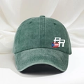Berretto da baseball in cotone lavato verde scuro con logo PR e bandiera Porto Rico - Taglia unica / Verde Scuro