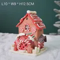 Lighted gingerbread candy house Christmas ornament with candy cane decor, 10x9x12.5cm - Small Gingerbread Man-Coffee House 10*9*12.5cm