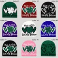 Y2K knit beanie collection featuring embroidered blessed quotes in nine varied colors - 103