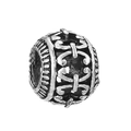 Close-up of vintage silver plated镂空 alloy bead with 4mm hole for DIY bracelet making - Symmetrical Geometric Scroll Hollow (L0121039-18)