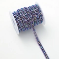 Three-row purple AB crystal rhinestone chain on a white plastic spool for DIY sewing - 1 Yard/Pack / Deep Purple AB