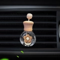 Cute cartoon car vent air freshener bottle with wooden cap and flower decor - Brown Small Flower / Air Vent Empty Bottle