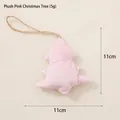 Ciondolo per albero di Natale in velluto rosa, decoro artigianale 11 cm con cordino - Velluto Rosa Albero di Natale / Rosa