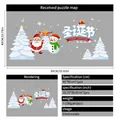 Christmas snowman and Santa static window stickers 40x90cm for holiday glass decoration - Family Portrait White Snow (40*90cm)