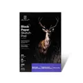A4 black sketch pad with 25 sheets of 150gsm textured acid-free paper for charcoal and pastels - Black Sketch Pad A4