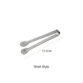 Shell-shaped stainless steel ice tongs, 12.5CM matte silver sugar clamp for coffee - Shell Style