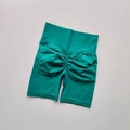 Seamless green high-waisted scrunch butt gym shorts for yoga and fitness training - Dark Green