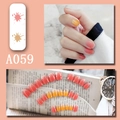 Unghie finte a pressione stile A059 con una sfumatura vivace di colore arancio e giallo - A059 Anguria Gelata (A059)