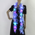 Blue feather boa with colorful LED lights for Christmas tree party decoration - Large Decorative Boa / Sky Blue/Thick/Multi-color Light