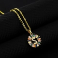 Rainbow cubic zirconia gold-plated pendant necklace with letter S detail - Gold Plated Rainbow Zirconia Letter S
