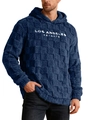 Detalle de forro polar sherpa azul marino con relieve de cuadros y bordado en el pecho - S / Azul marino
