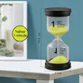 Reloj de arena de un minuto con arena amarilla y tapas negras para decoración hogar - 1 Minuto / Azul