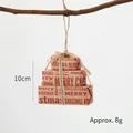 Mini kraft paper Christmas gift box hanging ornament with Merry Christmas text for tree - Letter Print 3-Piece Set/8g
