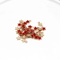 Golden alloy star charms with red enamel oil drip finish for DIY jewelry crafts - Red Star