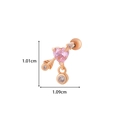 Rose gold heart arrow stud earring with pink zircon and 1.09cm width dimension - Pink Rhinestone Heart Arrow Style (6# Rose Gold)