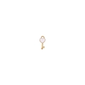Detailed view of a gold-tone key pendant featuring a white enamel heart head for DIY jewelry - White Heart Key