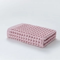 Pink purple cotton waffle square towel with premium textured weave for bathroom use - 34x34cm / Pink