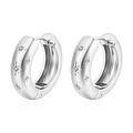 Pendientes de aro de plata vintage con patrón de estrellas de diamante elegantes - Pendientes Con Incrustaciones de Estrellas Octogonales (Pendientes Con Incrustaciones de Estrellas Octogonales MS-447) / Color Acero