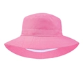 Pink kids quick-dry bucket hat with sun protection and breathable mesh lining for beach - Cherry Pink