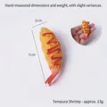 Realistic tempura shrimp keychain with 7x2cm golden breadcrumbs and tomato sauce detail - Ketchup Breaded Tempura Thin Shrimp (No Ring)