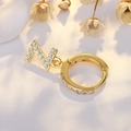 Micro-set zircon letter N hoop earring in gold finish with brilliant sparkling details - Letter Z (Gold)