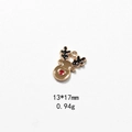 Detailed view of reindeer metal pendant with dimensions 13x17mm and 0.94g weight - No.19 Red Nose Reindeer