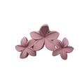 Pink matte floral hair claw clip featuring a three-flower design for retro hair styling - Matte Bright Purple