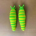 Pair of colorful caterpillar fidget toys in bright yellow and green segmented design - Large Size Yellow Green Slug (18.5cm) (No Box)