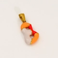 Anhänger aus Titanstahl mit bunter Emaillierung in Rot und Orange für Halsketten - B-Einzelner Anhänger (Orange Rot Weiß/Gold)