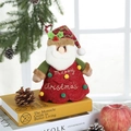 Santa Claus plush doll with Merry Christmas embroidery and festive pom poms - Tree Shape Santa