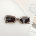 Retro oval sunglasses in tortoiseshell brown finish with dark lenses for women - Premium Grey