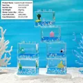 Set de 5 ornements marins créatifs en acrylique empilables avec étoiles de mer et liquide - Blocs Style Océan