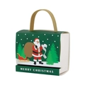 Weihnachts-Süßigkeitenbox in Dunkelgrün mit Weihnachtsmann und goldenem Griff - Handheld-Schubladenbox / Grüner Weihnachtsmann Stil