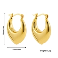 Detailed size specifications for 18K gold chunky hollow hoop earrings with measurements - Polished U-shaped Style