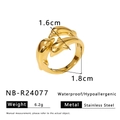 Detailed size and material specs for the golden dolphin stainless steel ring - US 8 / Dolphin Surround Shape (NB-R24077)