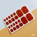 Sparkling orange red glitter toe nail polish wraps full set with 22 stickers J007 - J007 Red Glitter