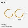 40mm vergoldete Edelstahl-Creolen mit schickem Spiral-C-Design für trendige Damen - 40mm