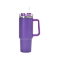 Close-up of the purple 40oz insulated stainless steel tumbler with straw and handle - 40oz Purple Generation / 40oz