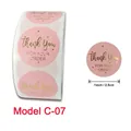 Adesivi tondi rosa Thank You for Your Order con lamina d'oro su rotolo da 1 pollice - C-07/Per Il Vostro Ordine Thank You