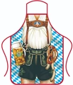 Bavarian style Oktoberfest apron featuring beer, pretzel, and lederhosen graphic - Style 7/Bavarian Lederhosen Illustration