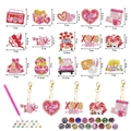DIY 5D Diamantmalerei Schlüsselanhänger Set mit 15 Acrylanhängern und Werkzeug - Ostern & Herz Mix Schlüsselanhänger (15er Set)
