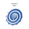 Fidget spinner bleu arc-en-ciel avec rayures spirales et bords dentelés - Bleu
