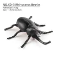 Realistisches japanisches Nashornkäfer-Insektenmodell in schwarzer Hochglanzoptik - Nashornkäfer
