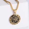 Halskette aus 18K vergoldetem Edelstahl mit ägyptischem Horusauge Anhänger im Retro-Stil - Nur Anhänger / Gold