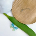 Minimalist invisible fishline choker featuring a blue and yellow gradient butterfly pendant - Green Butterfly Necklace (BM0934)
