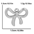 Silver 304 stainless steel bow pendant showing dimensions 1.5cm width and 1.3cm height - Small Dainty Bow / Silver