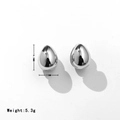 Boucles d'oreilles minimalistes en forme de goutte d'argent, finition miroir polie - Argenté