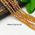 Polished amber AB color faceted crystal glass beads for DIY jewelry making and crafts - Size 1 (Approx 2mm) / Medium Amber AB Color