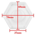 Transparent hexagonal false eyelash tray insert with clear 70mm size measurements - 50Pcs Hexagonal Trays